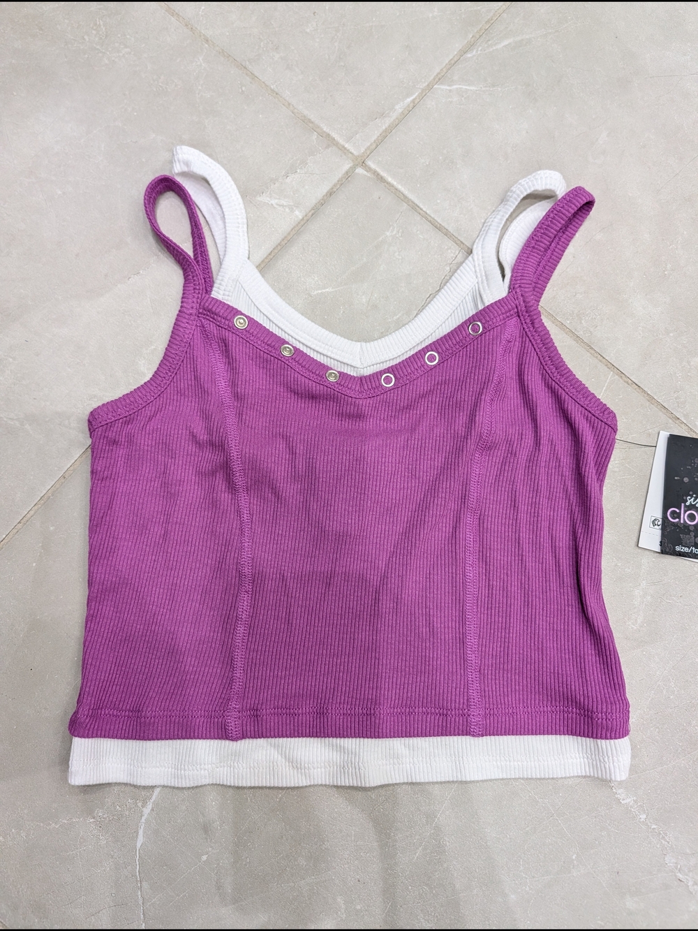 4/$20 My Sister’s Closet Purple Ribbed Tank Top – Girls 10-12
